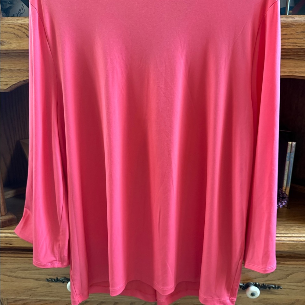 Liz Claiborne Career blouse XL EUC coral color - Picture 3 of 3